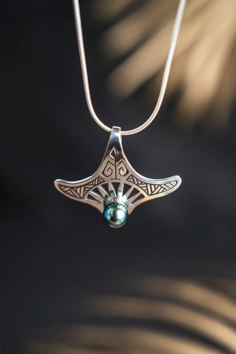 Pendentif argent "Raie Manta"