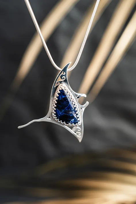 Pendentif argent "Raie Manta"