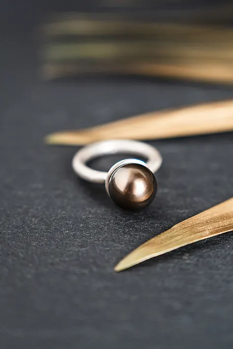 Bague avec Perle de Tahiti